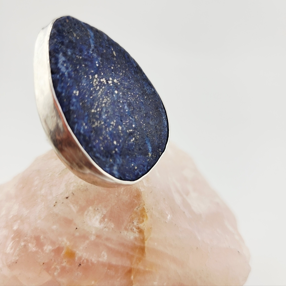 LAPIS LAZULI HANDMADE RING Sz 7 - Picture 7 of 12